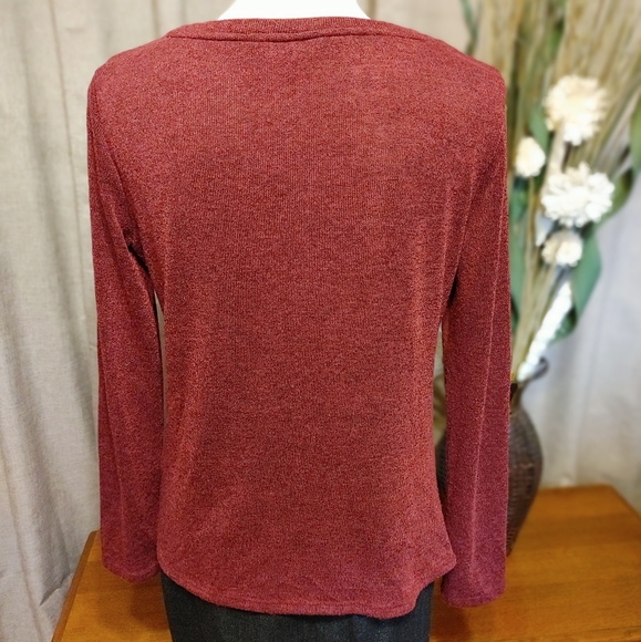 Peyton Jensen wine color leightweight sweater sz S - Picture 5 of 7